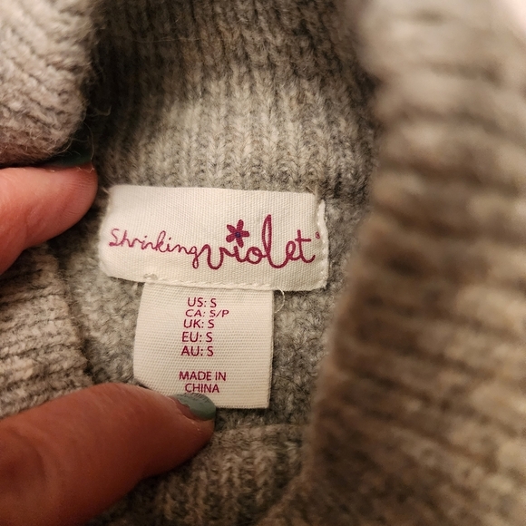 Gray Mock Neck Oversized High Low Sweater Size S - Picture 6 of 10